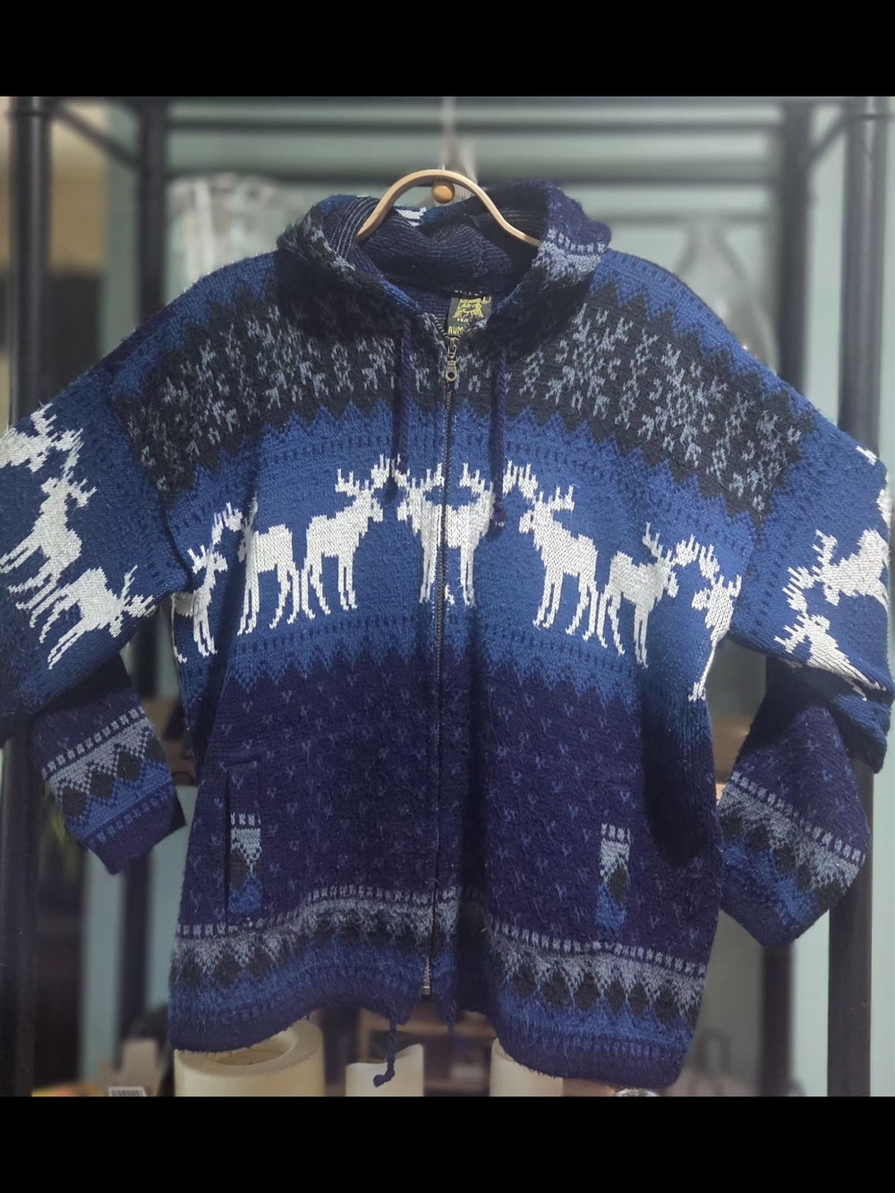 Blue Moose Zip-Up Hooded Knit Jacket